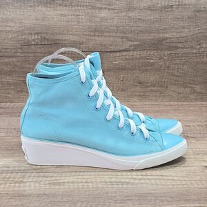 Converse Chuck Taylor Hi Women's Size 8 Turquoise Hidden Heel Wedge Sneakers